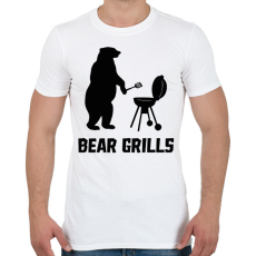 PRINTFASHION Bear Grills - Férfi póló - Fehér