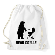 PRINTFASHION Bear Grills - Sportzsák, Tornazsák - Fehér tornazsák