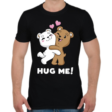 PRINTFASHION Bear Hug - Férfi póló - Fekete férfi póló