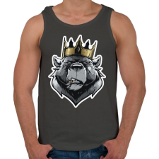 PRINTFASHION Bear King - Férfi atléta - Sötétszürke atléta, trikó