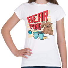 PRINTFASHION Bear pong - Női póló - Fehér