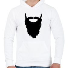 PRINTFASHION Beard - Férfi kapucnis pulóver - Fehér férfi pulóver, kardigán