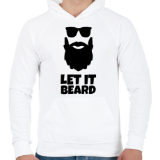 PRINTFASHION BEARD - Férfi kapucnis pulóver - Fehér