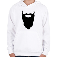 PRINTFASHION Beard - Gyerek kapucnis pulóver - Fehér gyerek pulóver, kardigán