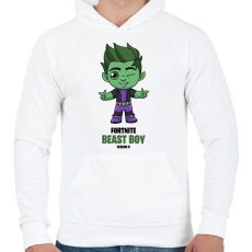 PRINTFASHION Beast Boy - Fortnite Season 6 - Férfi kapucnis pulóver - Fehér