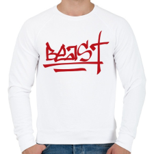 PRINTFASHION Beast Design Text Logo - Férfi pulóver - Fehér férfi pulóver, kardigán