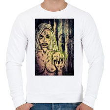 PRINTFASHION Beast Design Witch Bitch - Férfi pulóver - Fehér férfi pulóver, kardigán