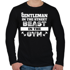 PRINTFASHION Beast in the gym - Férfi hosszú ujjú póló - Fekete
