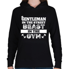 PRINTFASHION Beast in the gym - Női kapucnis pulóver - Fekete női pulóver, kardigán