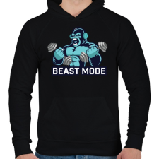 PRINTFASHION BEAST MODE - Férfi kapucnis pulóver - Fekete férfi pulóver, kardigán