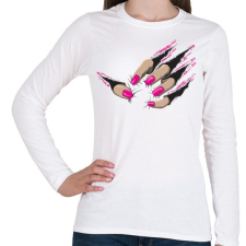 PRINTFASHION Beast nails - Női hosszú ujjú póló - Fehér női póló