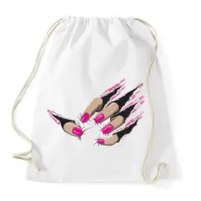 PRINTFASHION Beast nails - Sportzsák, Tornazsák - Fehér tornazsák