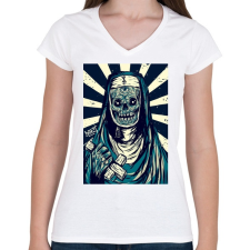 PRINTFASHION BeastDesign - Női V-nyakú póló - Fehér női póló