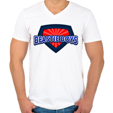 PRINTFASHION BEASTIE BOYS - Férfi V-nyakú póló - Fehér