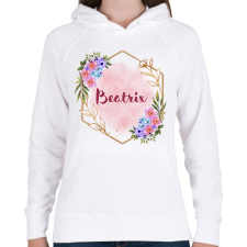 PRINTFASHION Beatrix - Női kapucnis pulóver - Fehér női pulóver, kardigán