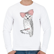 PRINTFASHION Beauty Owl - Férfi pulóver - Fehér