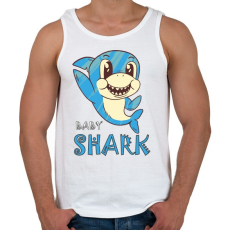 PRINTFASHION Bébi cápa - baby shark - Férfi atléta - Fehér