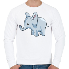 PRINTFASHION Bébi elefánt - Férfi pulóver - Fehér férfi pulóver, kardigán
