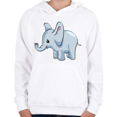 PRINTFASHION Bébi elefánt - Gyerek kapucnis pulóver - Fehér