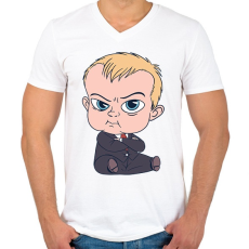PRINTFASHION Bébi Úr - Férfi V-nyakú póló - Fehér