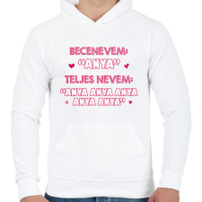 PRINTFASHION Becenevem: Anya - Férfi kapucnis pulóver - Fehér férfi pulóver, kardigán