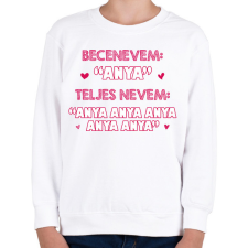 PRINTFASHION Becenevem: Anya - Gyerek pulóver - Fehér gyerek pulóver, kardigán