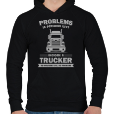 PRINTFASHION Become a trucker - Férfi kapucnis pulóver - Fekete