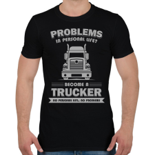 PRINTFASHION Become a trucker - Férfi póló - Fekete férfi póló