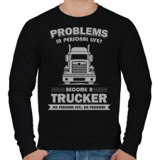 PRINTFASHION Become a trucker - Férfi pulóver - Fekete férfi pulóver, kardigán