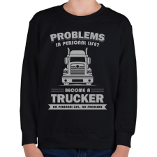 PRINTFASHION Become a trucker - Gyerek pulóver - Fekete gyerek pulóver, kardigán