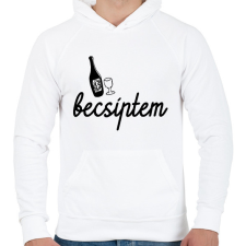 PRINTFASHION Becsíptem - Férfi kapucnis pulóver - Fehér férfi pulóver, kardigán