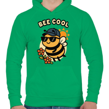 PRINTFASHION Bee cool - Férfi kapucnis pulóver - Zöld férfi pulóver, kardigán