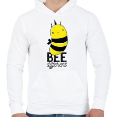 PRINTFASHION Bee different - Férfi kapucnis pulóver - Fehér
