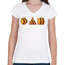 PRINTFASHION Bee different - Női V-nyakú póló - Fehér női póló