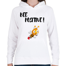 PRINTFASHION BEE Positive! - Női kapucnis pulóver - Fehér