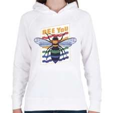 PRINTFASHION Bee you - légy önmagad - Női kapucnis pulóver - Fehér női pulóver, kardigán