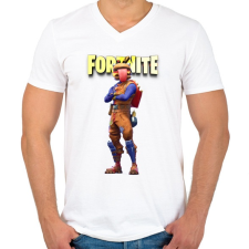 PRINTFASHION Beef Boss Fortnite - Férfi V-nyakú póló - Fehér férfi póló
