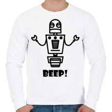 PRINTFASHION Beep! robot - Férfi pulóver - Fehér