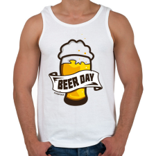 PRINTFASHION Beer day - everyday - Férfi atléta - Fehér atléta, trikó