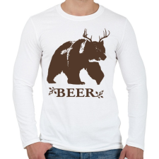 PRINTFASHION Beer Medve-szarvas - Férfi hosszú ujjú póló - Fehér férfi póló