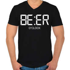 PRINTFASHION beer oclock - Férfi V-nyakú póló - Fekete