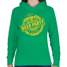 PRINTFASHION BEER PARTY - Női kapucnis pulóver - Zöld