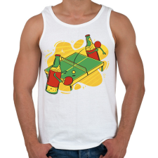 PRINTFASHION Beer ping pong - Férfi atléta - Fehér atléta, trikó