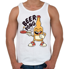 PRINTFASHION Beer pong - Férfi atléta - Fehér atléta, trikó