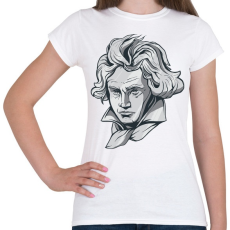 PRINTFASHION Beethoven - Női póló - Fehér