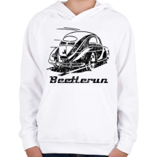 PRINTFASHION Beetle run eroded - Gyerek kapucnis pulóver - Fehér gyerek pulóver, kardigán