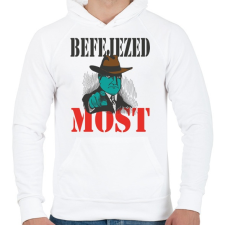 PRINTFASHION Befejezed most - Férfi kapucnis pulóver - Fehér férfi pulóver, kardigán