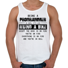 PRINTFASHION Being a programmer (black) - Férfi atléta - Fehér