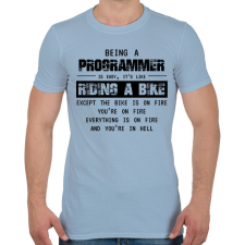 PRINTFASHION Being a programmer (black) - Férfi póló - Világoskék férfi póló