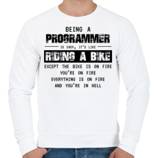 PRINTFASHION Being a programmer (black) - Férfi pulóver - Fehér